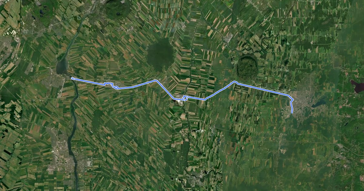 Маршрут La Route des Champs на спутниковом снимке