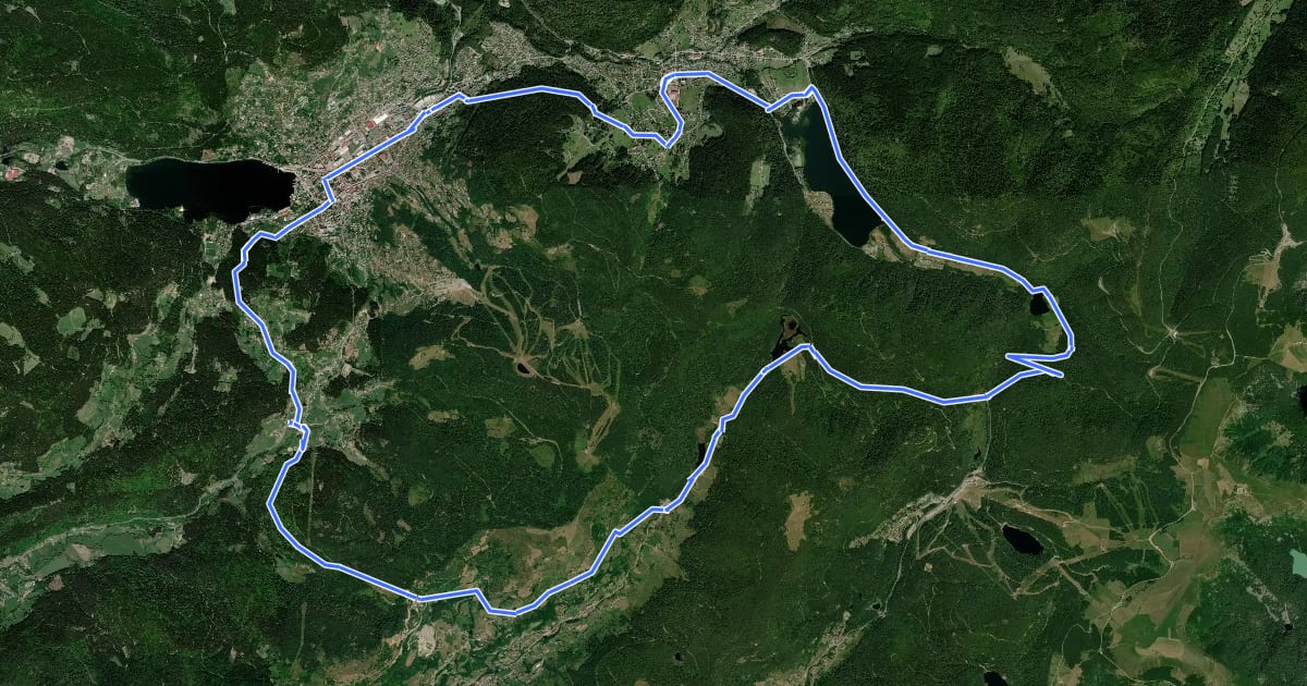 Маршрут La route des lacs на спутниковом снимке