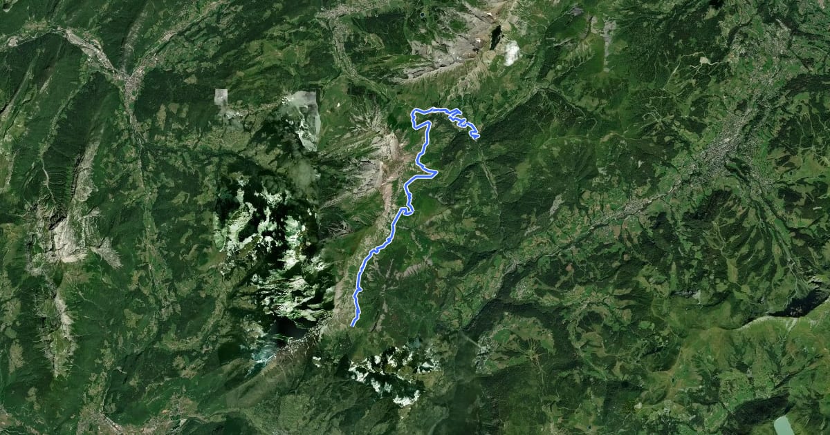 Маршрут La route des Montagnes (Route de la soif) на спутниковом снимке