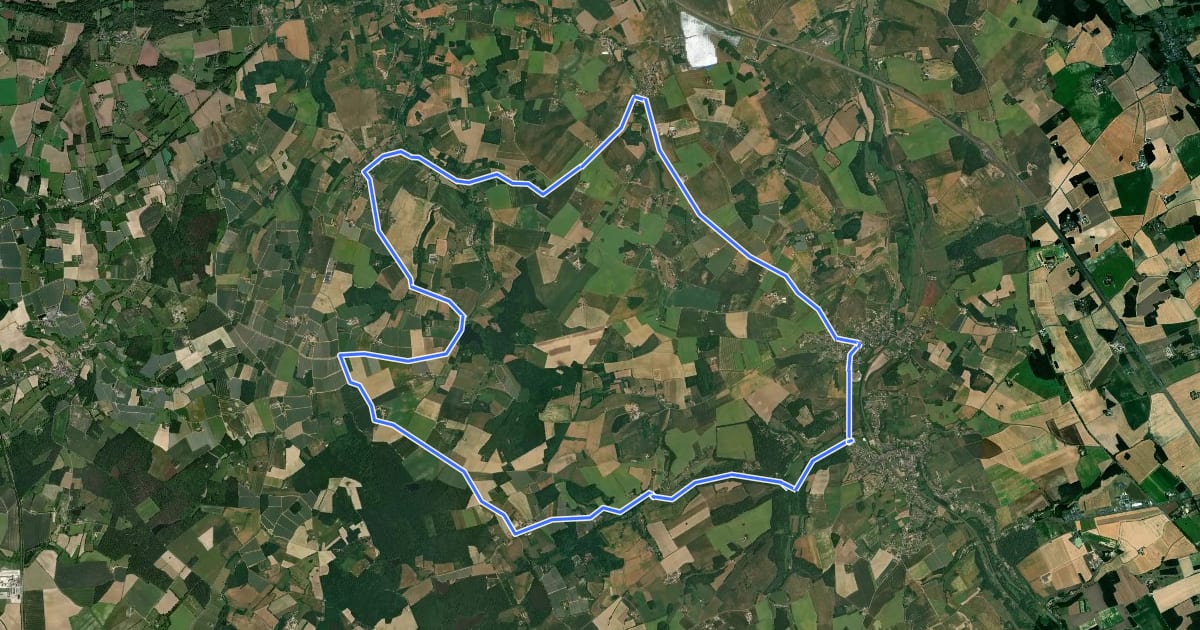 Маршрут La route des vergers на спутниковом снимке