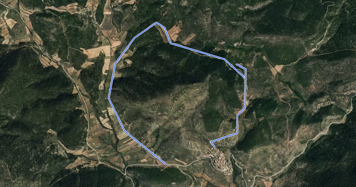 Маршрут La Ruta del Colesterol на спутниковом снимке