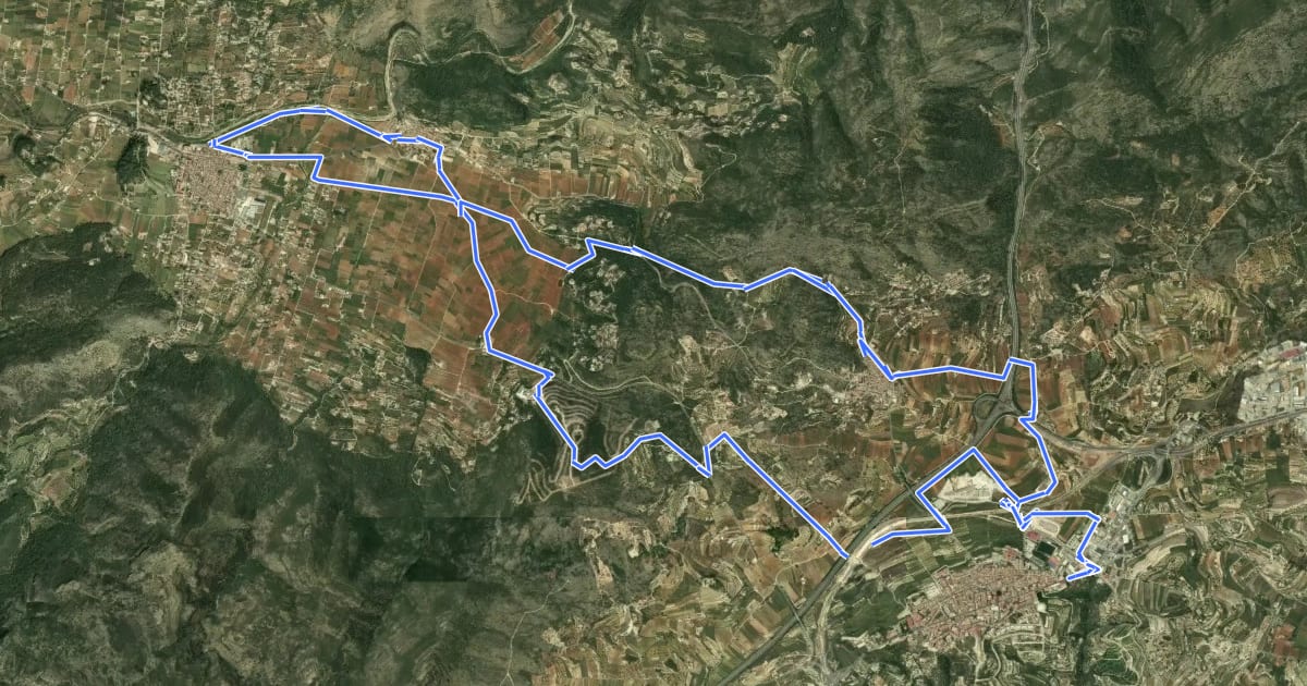 Маршрут La Ruta del Moscatel на спутниковом снимке