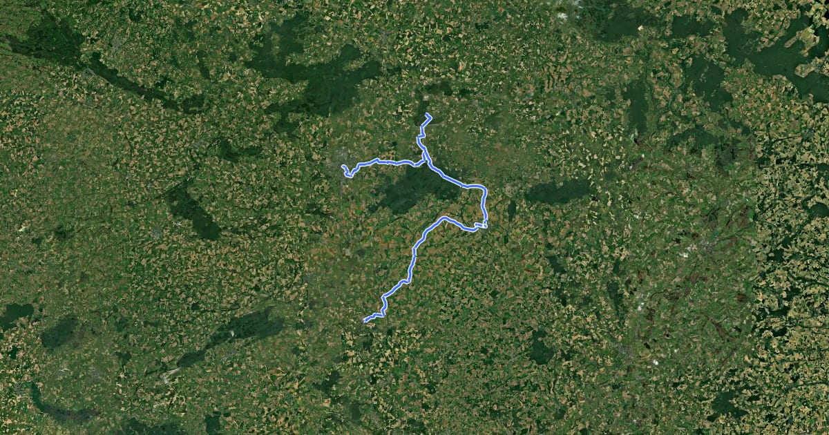 Маршрут La Sarthe à Vélo d'Alençon à Beaumont-sur-Sarthe на спутниковом снимке