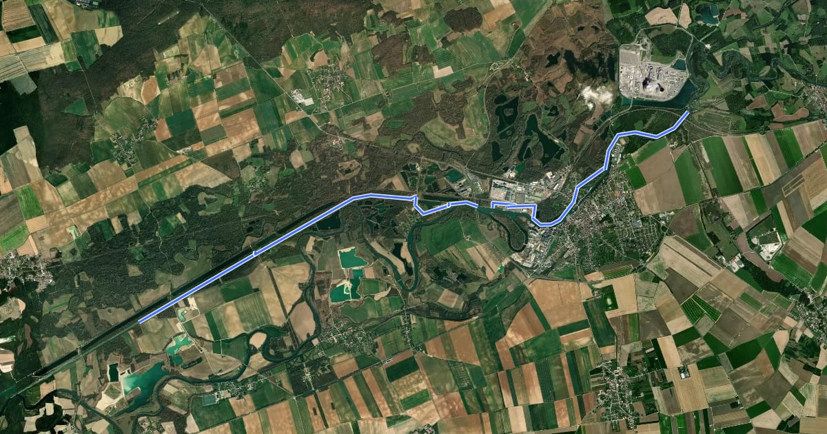 Маршрут La Seine à Vélo (autour de Nogent-sur-Seine) на спутниковом снимке