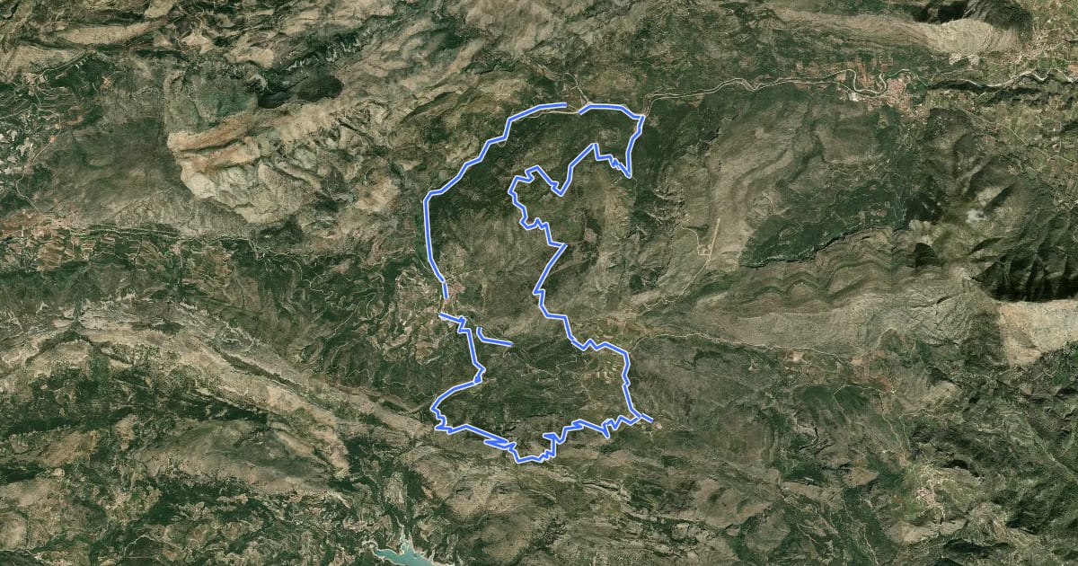 Маршрут La Sierra de la Aixortà на спутниковом снимке