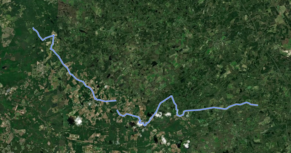 Маршрут La Sologne à vélo на спутниковом снимке