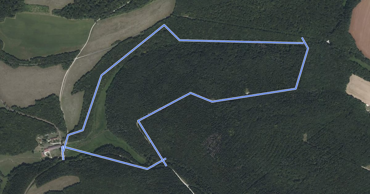 Маршрут La Source de l'Aube на спутниковом снимке