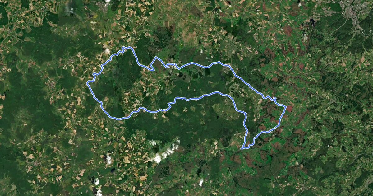 Маршрут La source de la Saône на спутниковом снимке