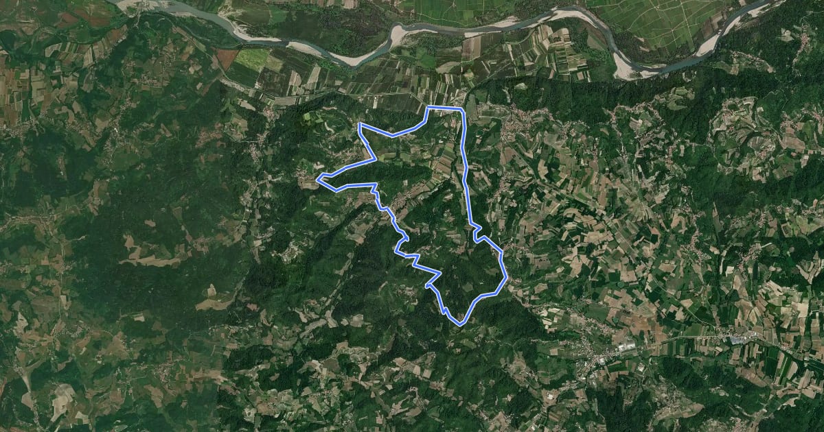 Маршрут La Strada dei Miroglio на спутниковом снимке