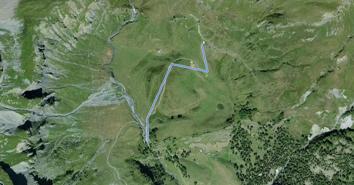 Маршрут La Tièche - Montagne du Plan на спутниковом снимке