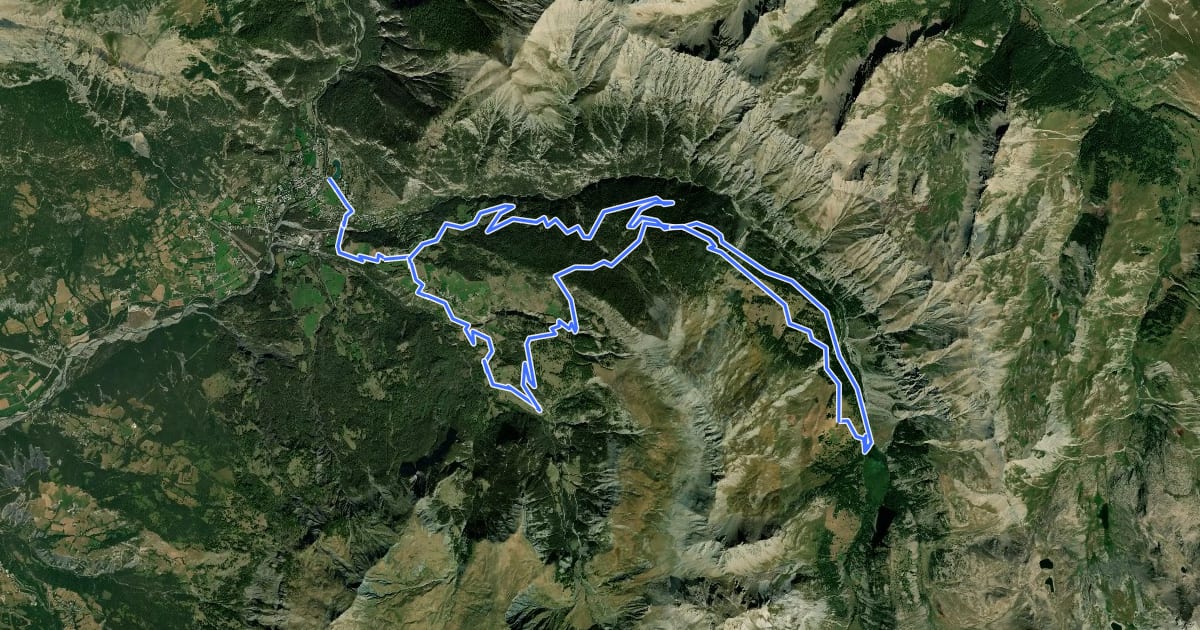 Маршрут La Tour des Sagnes на спутниковом снимке