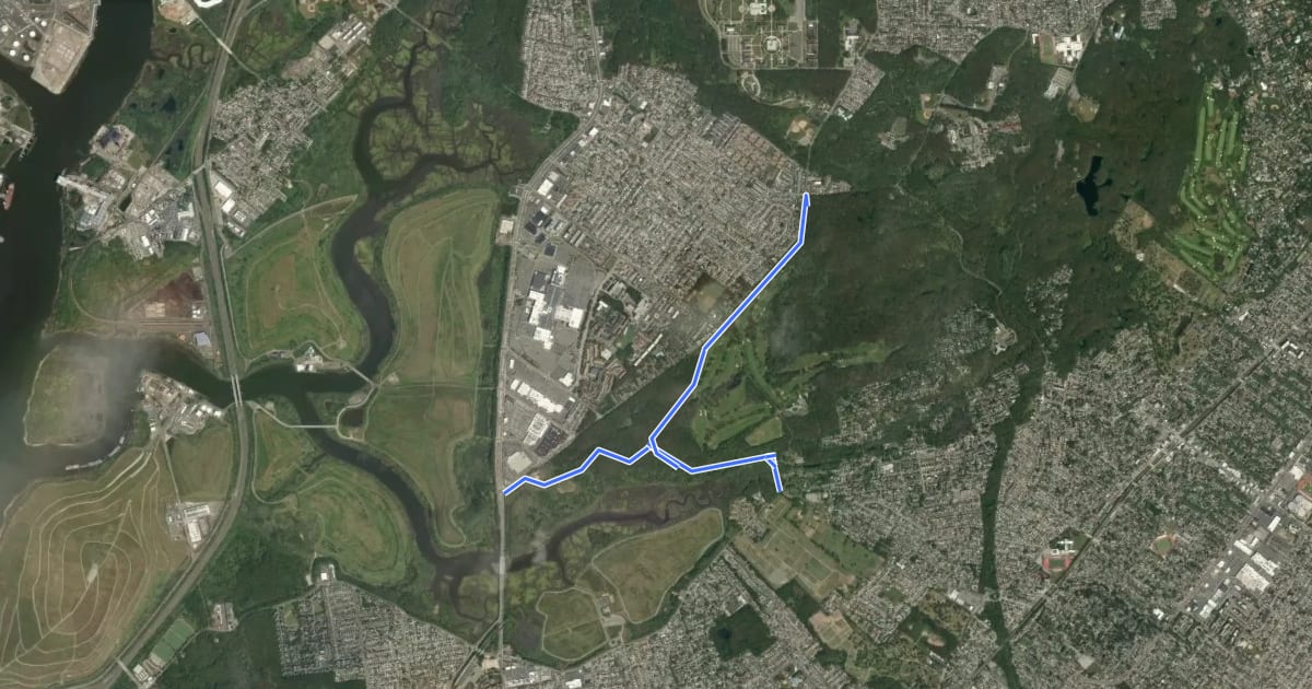 Маршрут La Tourette Park Greenway на спутниковом снимке