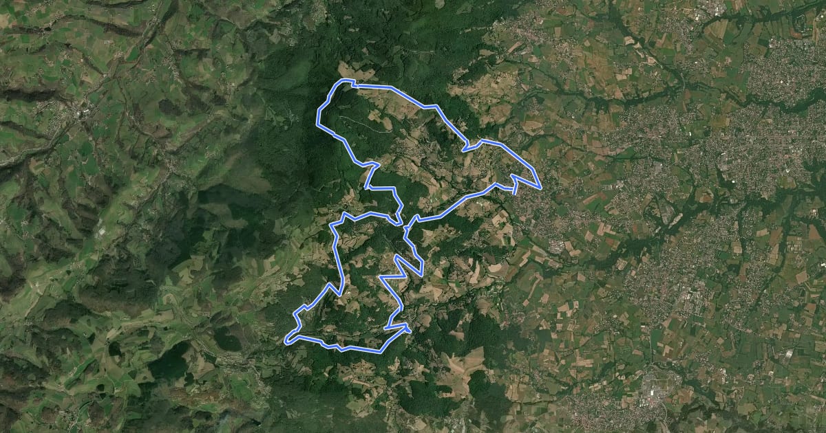 Маршрут La Tournée des Grands Ducs на спутниковом снимке