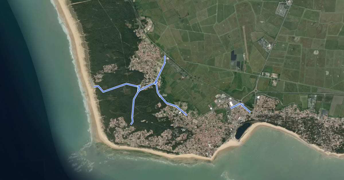 Маршрут La Tranche sur mer на спутниковом снимке