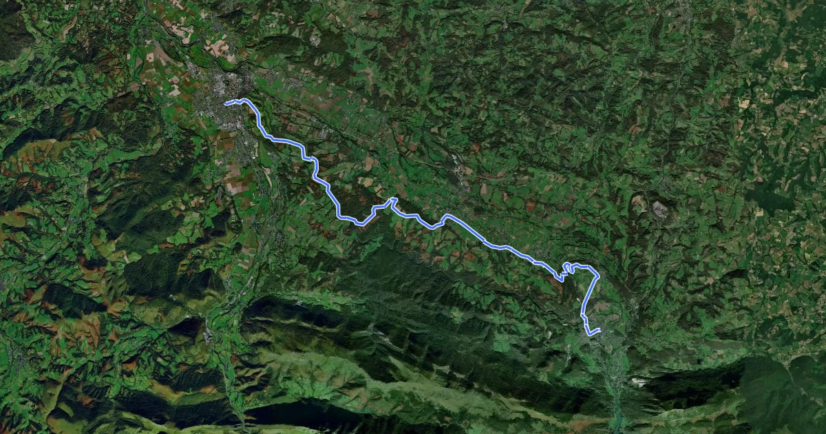 Маршрут La Traversée VTT d'Arudy à Oloron-Sainte-Marie на спутниковом снимке