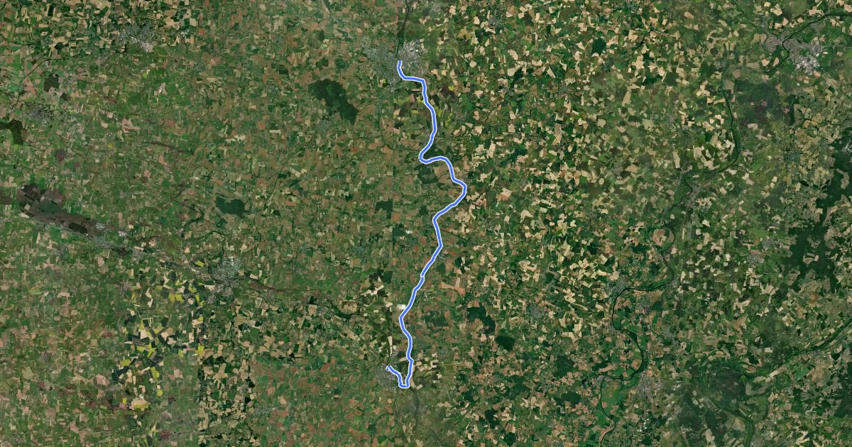 Маршрут La Vélo Francette, Château-Gontier / Le Lion-d'Angers на спутниковом снимке