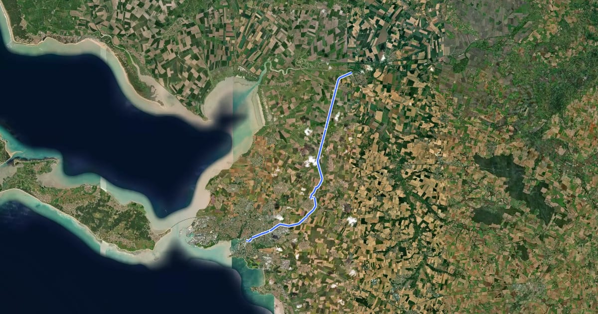 Маршрут La Vélo Francette, Marans / La Rochelle на спутниковом снимке