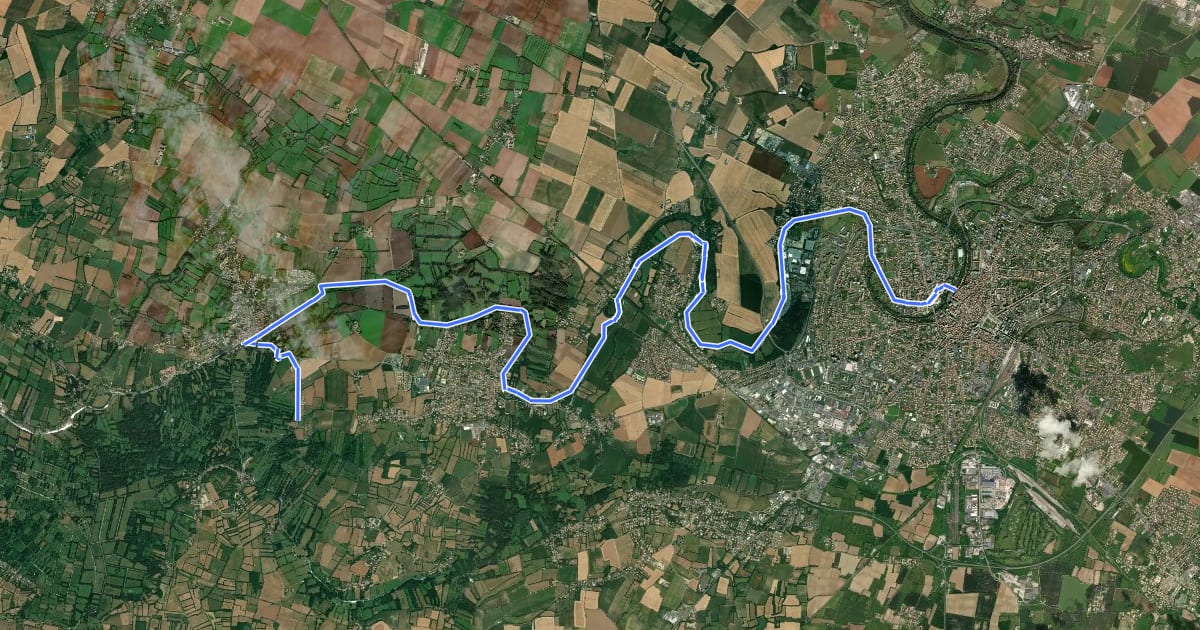 Маршрут La Vélo Francette, Niort / Coulon на спутниковом снимке