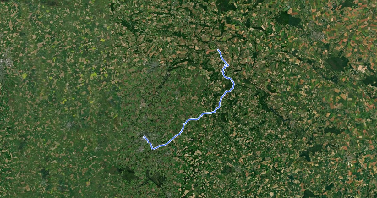 Маршрут La Vélo Francette, Pont d'Ouilly / La Roche d'Oëtre / Flers на спутниковом снимке