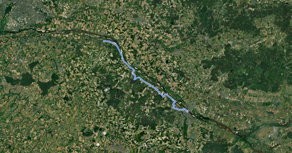 Маршрут La Vélo Francette, St-Mathurin / Les Rosiers / Saumur на спутниковом снимке
