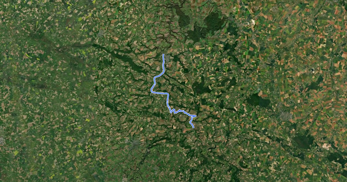 Маршрут La Vélo Francette, Thury-Harcourt / Le Hom / Pont d'Ouilly на спутниковом снимке