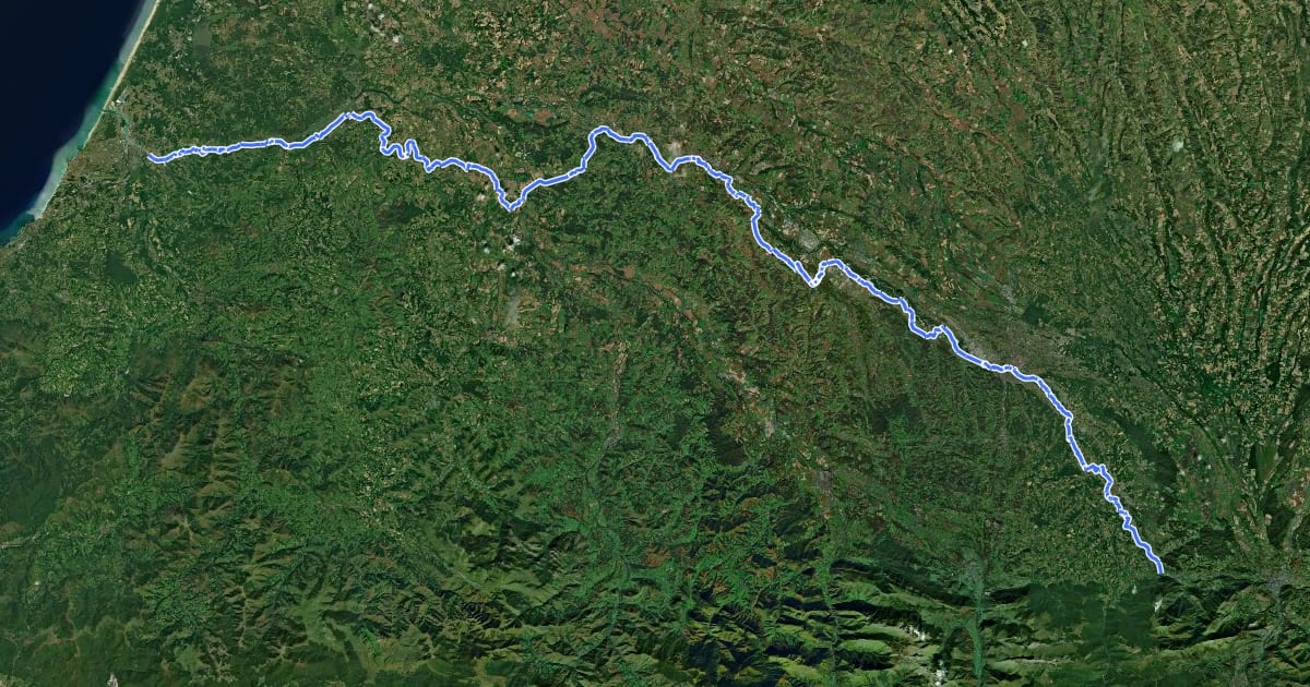 Маршрут La Vélosud 01 (Pyrénées Atlantique) на спутниковом снимке
