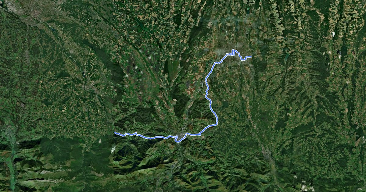 Маршрут La Vélosud 02 (Lourdes-Tarbes) на спутниковом снимке