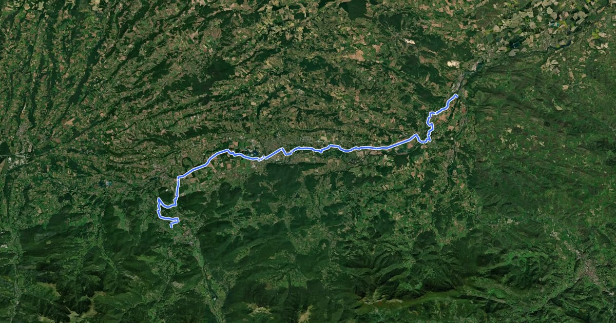 Маршрут La Vélosud 04 (Roquefort-sur-Garonne - Valcabrère на спутниковом снимке