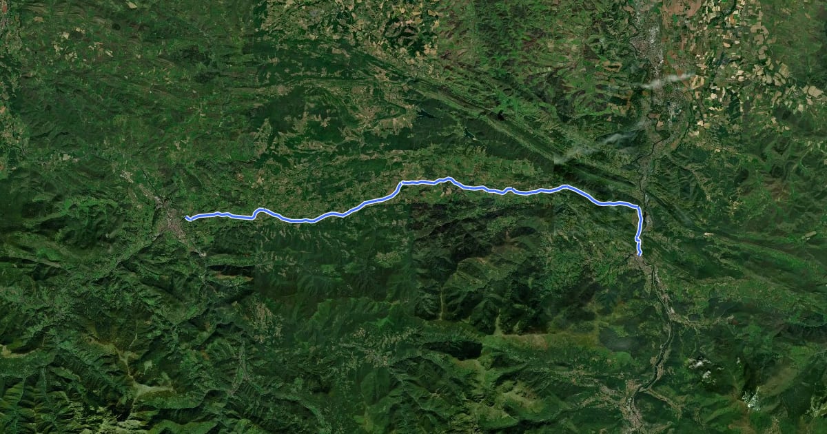 Маршрут La Vélosud 06 (Saint-Girons - Foix) на спутниковом снимке