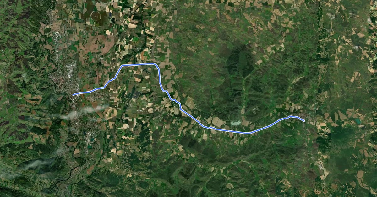 Маршрут La Vélosud 07 (Pamiers - Mirepoix) на спутниковом снимке