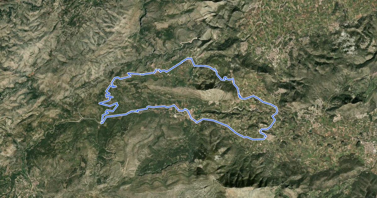 Маршрут La Vall de Laguar-La Vuelta al Cavall Verd на спутниковом снимке