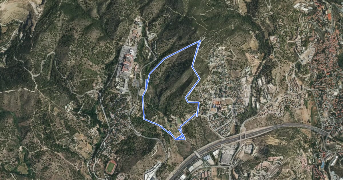 Маршрут La Vall de Pomar на спутниковом снимке