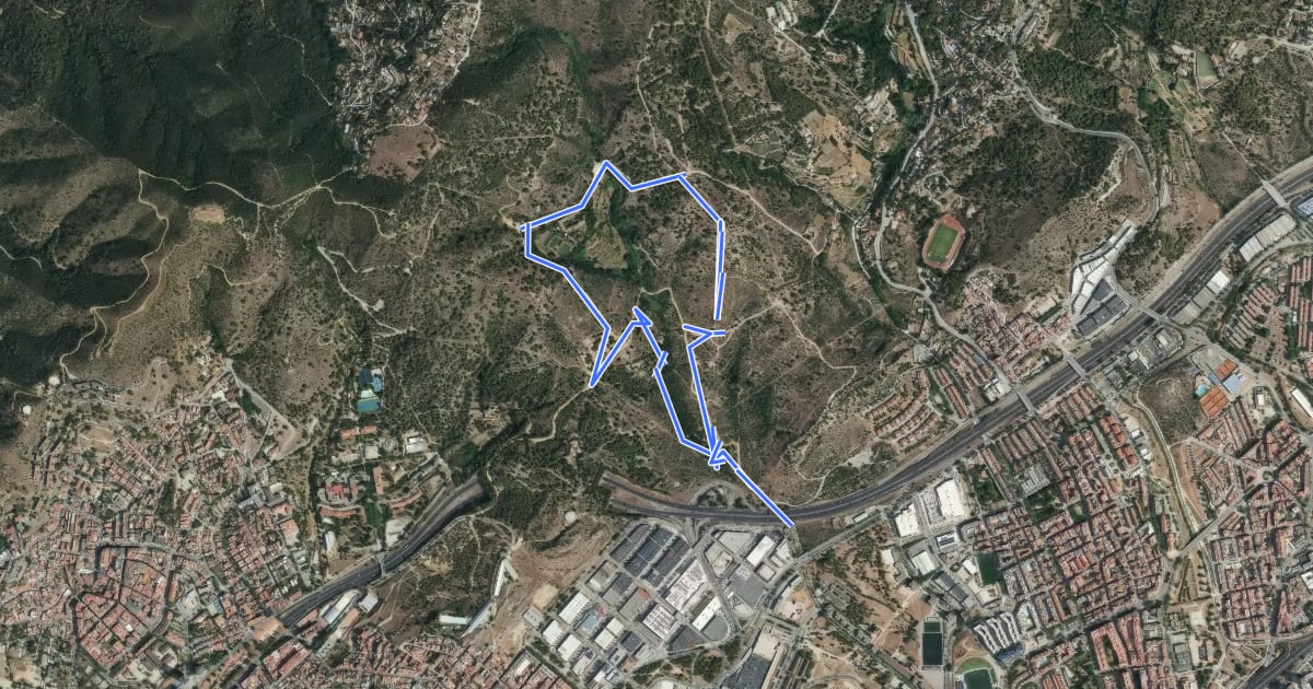 Маршрут La vall de Sant Jeroni de la Murtra на спутниковом снимке