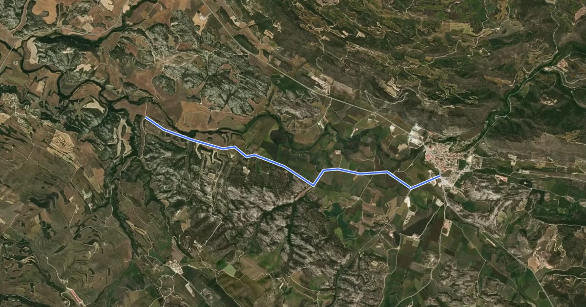 Маршрут La Vall del Llobregós. Variant Torà - Cruïlla del Bon Pas на спутниковом снимке