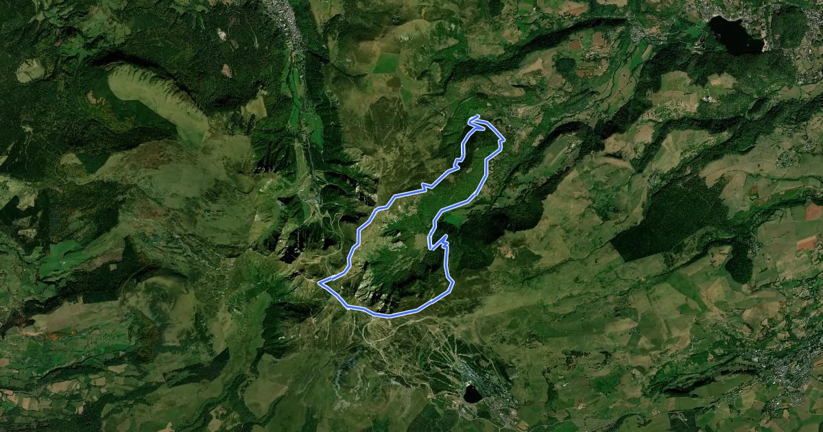 Маршрут La Vallée de Chaudefour на спутниковом снимке