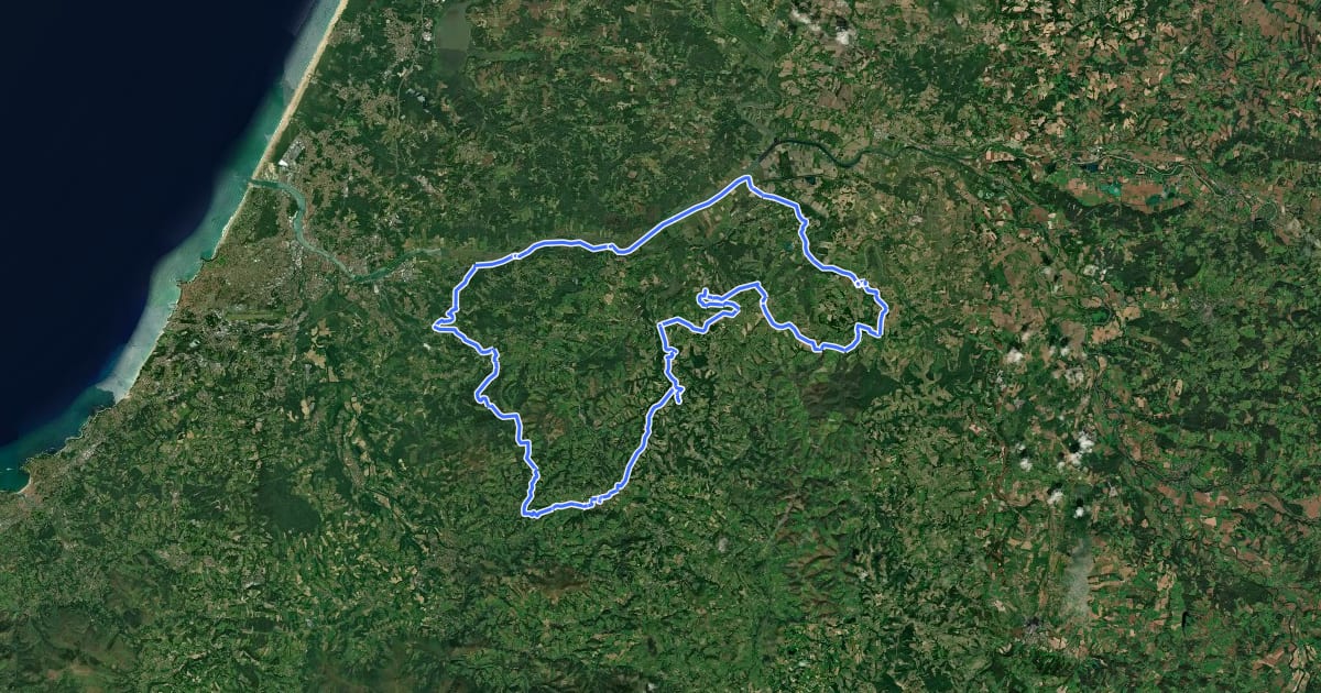 Маршрут La vallée de l'Adour на спутниковом снимке