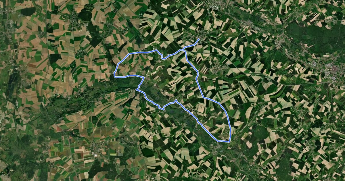Маршрут La Vallée de l’Authie на спутниковом снимке