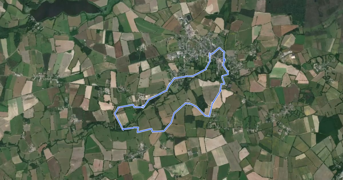 Маршрут La vallée de l'Erdre на спутниковом снимке