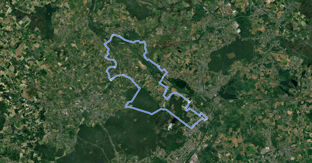 Маршрут La vallée de l'Escaut на спутниковом снимке