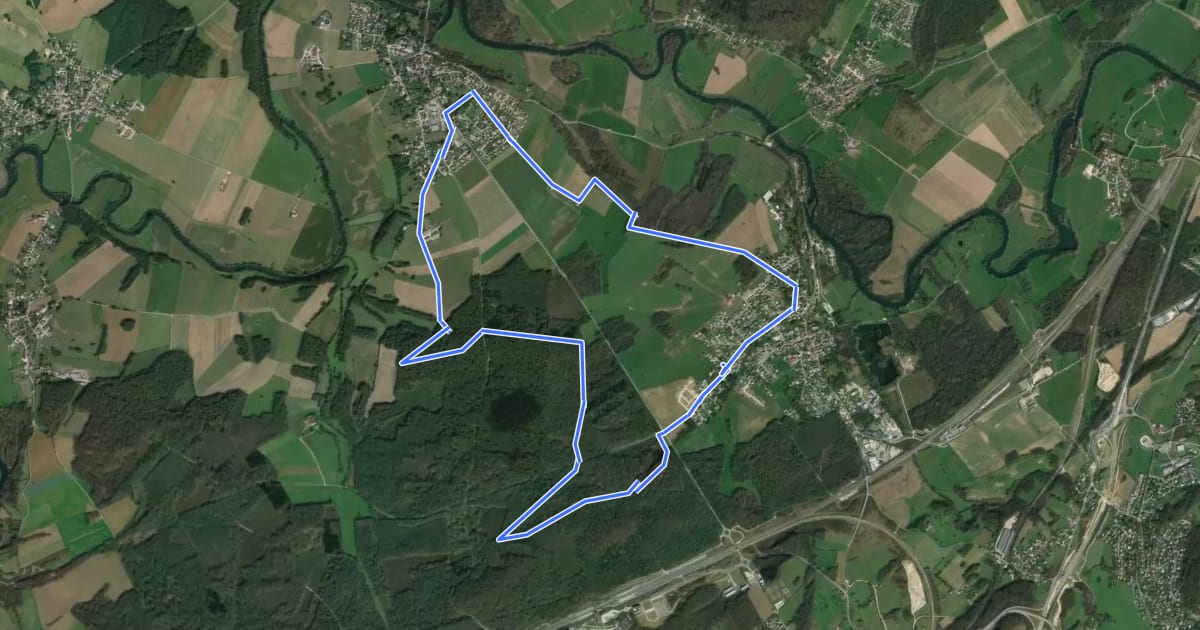 Маршрут La Vallée de l'Ognon на спутниковом снимке