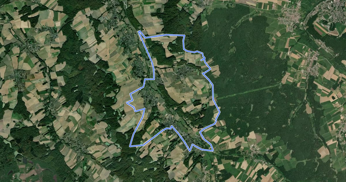 Маршрут La Vallée de la Largue на спутниковом снимке