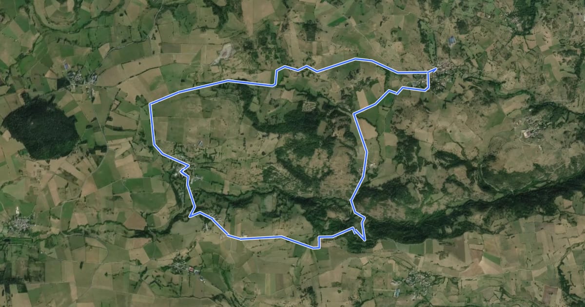 Маршрут La Vallée de la Monne на спутниковом снимке