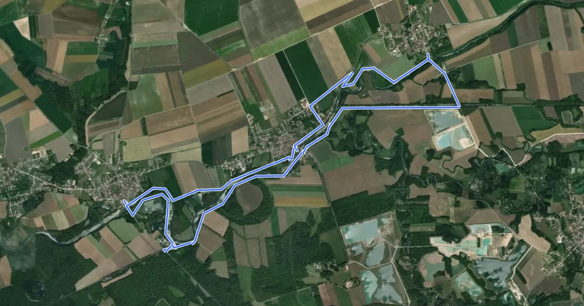 Маршрут La Vallée de la Seine на спутниковом снимке