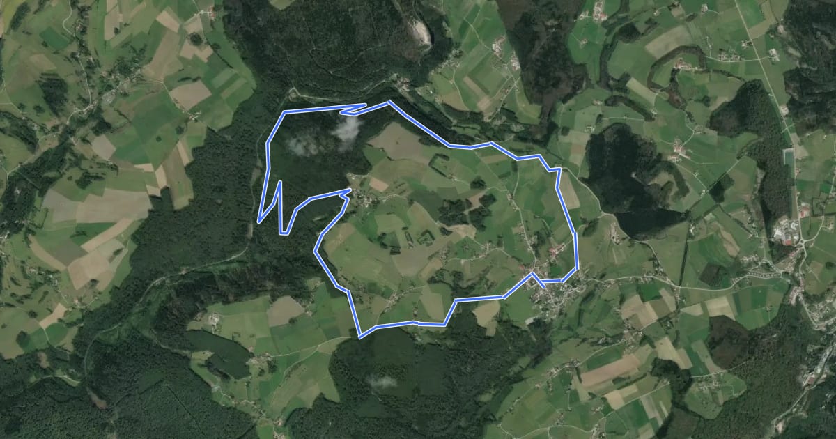 Маршрут La vallée de la Semouse на спутниковом снимке