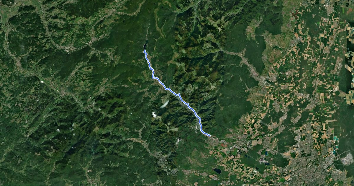 Маршрут La Vallée de la Thur на спутниковом снимке