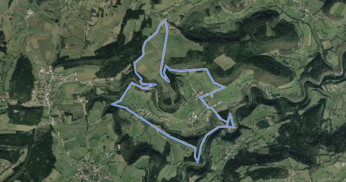 Маршрут La Vallée du Dessoubre на спутниковом снимке