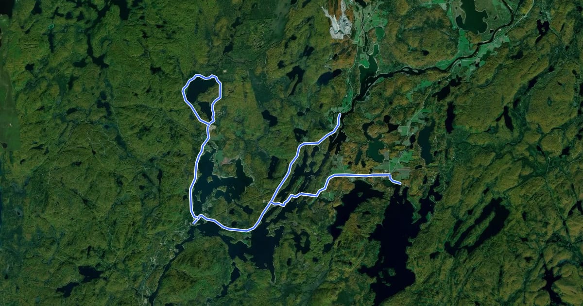 Маршрут La Vallée du Lièvre на спутниковом снимке