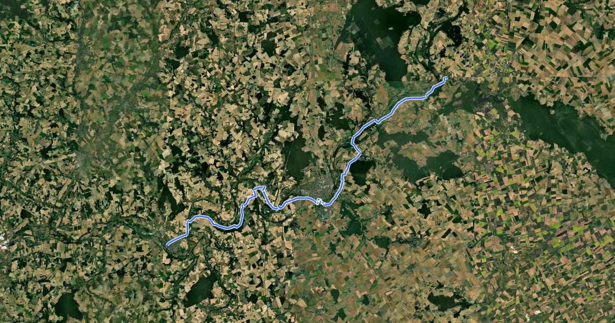 Маршрут La Vallée du Loir à vélo 2/5 на спутниковом снимке