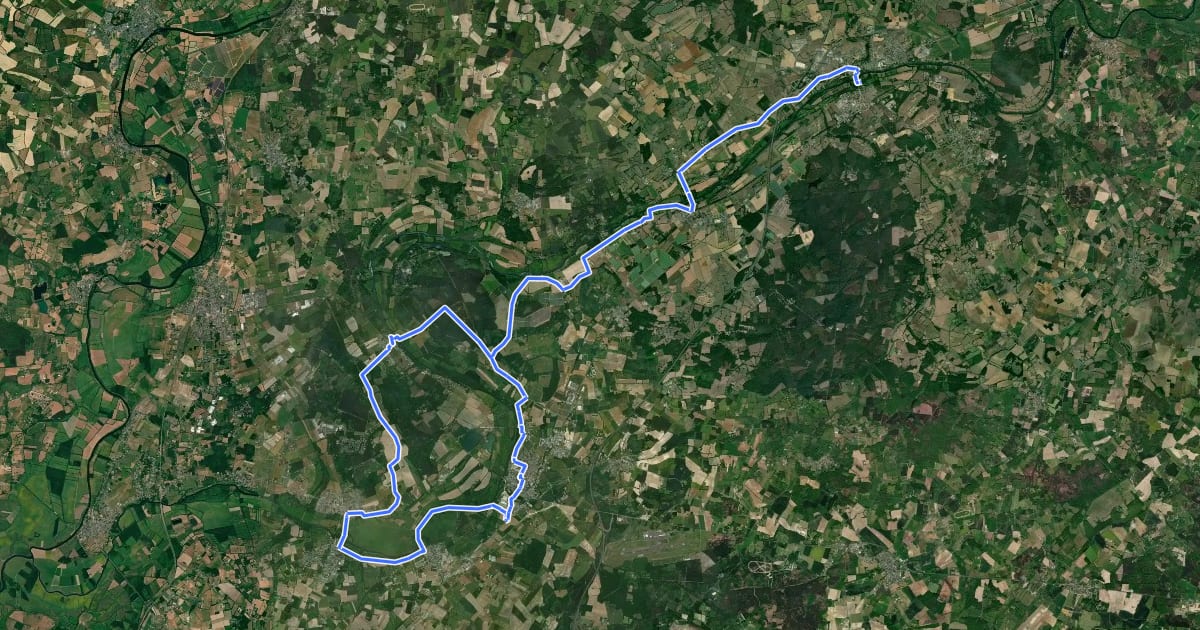 Маршрут La Vallée du Loir à vélo 5/5 на спутниковом снимке