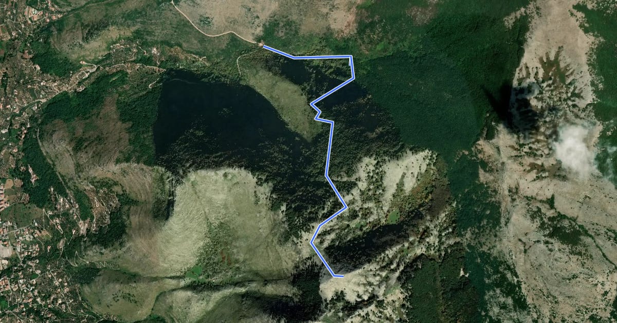 Маршрут La Valle di Itri-Monte Orso на спутниковом снимке